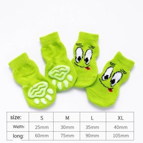 Dog Socks Booties Cat Shoes Anti-scratch (Option: Green Eyes-M)