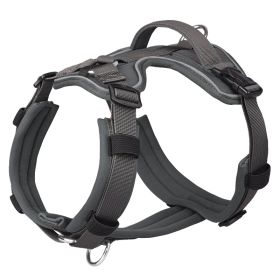 Breathable Reflective Explosion-proof Vest Dog Harness (Option: Dark Gray-S)