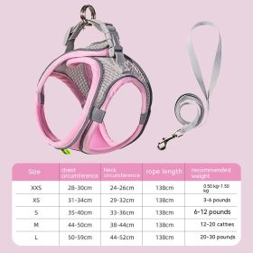 Hand Holding Rope Pet Dog Breast Strap Summer Breathable (Option: Pink-XXS)