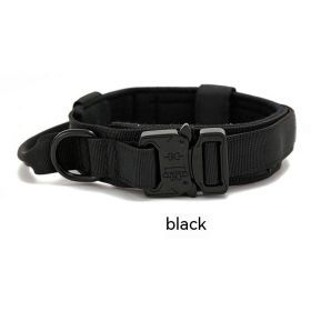 Outdoor Nylon Tactical Dog Collar (Option: Black Collar Black-L)