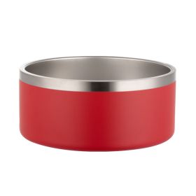 Stainless Steel Dog Bowl Inside And Outside 304 With Silica Gel Pad (Option: Red-100oz)