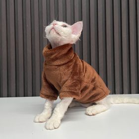 Thick German Mink Velvet Warm Bottoming Comfortable Cat Dog Clothes (Option: Brown Coffee-S Recommended 150 Kg 200 Kg)