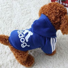 Two Legged Cotton Warm Dog Hoodie (Color: Blue)