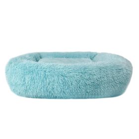 Soft Plush Orthopedic Pet Bed Slepping Mat Cushion for Small Large Dog Cat (Color: Blue)