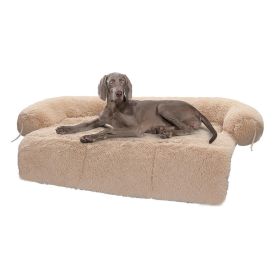 Dog Mat Furniture Protector Fluffy Dog Couch Bed (Color: Beige)