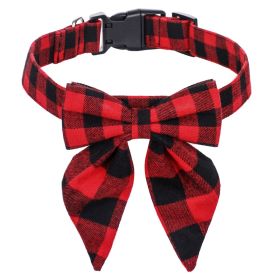 Pet Collar Bow Tie Christmas Dog (Option: Red And Black Plaid-M)