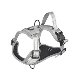 Pet Harness Reflective Commuter Chest Back Explosion-proof Hand Holding Rope Dog Leash (Option: Silver-M)