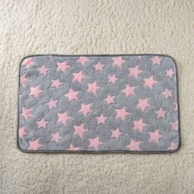 Dog Kennel Coral Fleece Blanket (Option: Pink Stars-80x 100cm)