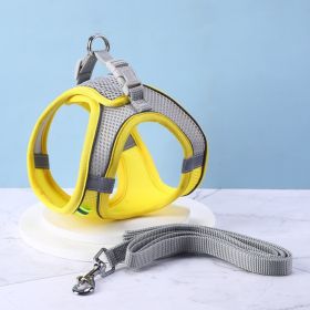 Pet Supplies Cat Pulling Rope Vest Pulling Leash (Option: Yellow-S)