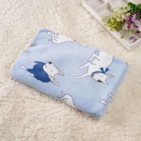 Dog Kennel Coral Fleece Blanket (Option: Bull Terrier Light Blue-150x200cm)